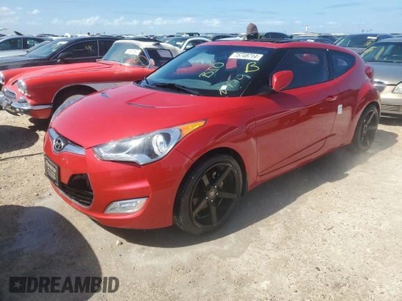 2012 Hyundai Veloster w/Gray Int with VIN KMHTC6AD6CU041458, listed as a Copart auction lot 75748714 with Not provided miles and Non repairable. Bid and sale history available at DreamBid. Image 1.