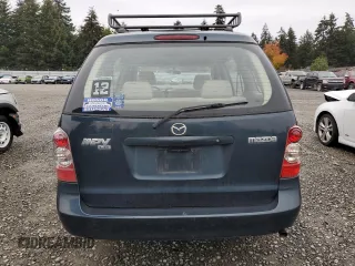 2006 Mazda MPV LX with VIN JM3LW28A860568260, listed as a Copart auction lot 76182084 with 124,092 mi miles and Clean Title. Bid and sale history available at carsss.com. Image 6.