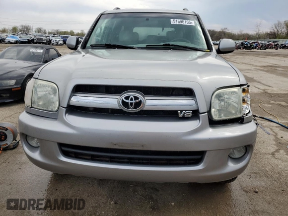 2006 Toyota Sequoia SR5 with VIN 5TDBT44AX6S272135, listed as a Copart auction lot 51696105 with 273,936 mi miles and Salvage Title. Bid and sale history available at DreamBid. Image 5.