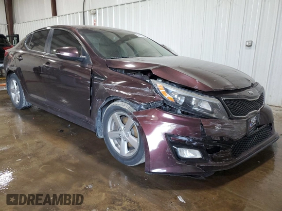 2015 Kia Optima LX with VIN 5XXGM4A7XFG466595, listed as a Copart auction lot 59190135 with 102,847 mi miles and Salvage title. Bid and sale history available at DreamBid. Image 4.