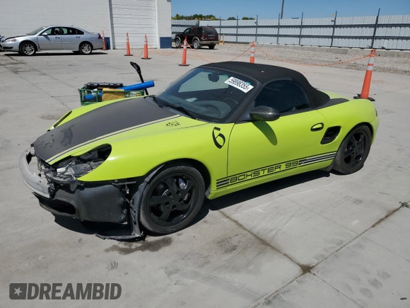1999 Porsche Boxster with VIN WP0CA2987XU622760, listed as a Copart auction lot 59898355 with 104,425 mi miles and Salvage title. Bid and sale history available at DreamBid. Image 1.
