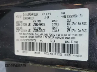 2005 Dodge Ram 2500 SLT with VIN 3D7KS28C95G760756, listed as a Copart auction lot 82155214 with 242,175 mi miles and Salvage Title. Bid and sale history available at carsss.com. Image 12.