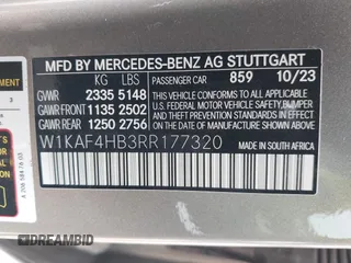2024 Mercedes-Benz C 300 with VIN W1KAF4HB3RR177320, listed as a IAAI auction lot 41595252 with 4,741 mi miles and . Bid and sale history available at DreamBid. Image 9.