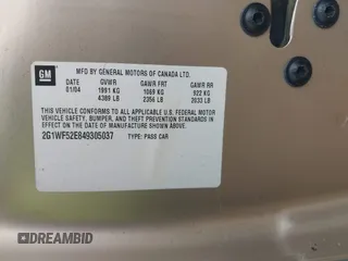 2004 Chevrolet Impala with VIN 2G1WF52E849305037, listed as a IAAI auction lot 41602555 with 59,997 mi miles and . Bid and sale history available at DreamBid. Image 9.