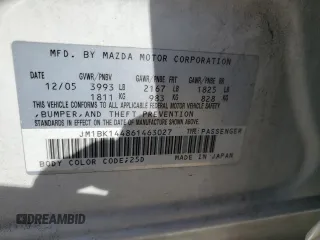 2006 Mazda 3 S Sport with VIN JM1BK144861463027, listed as a Copart auction lot 49772215 with 263,297 mi miles and Salvage Title. Bid and sale history available at DreamBid. Image 13.