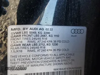 2022 Audi A4 allroad Premium Plus with VIN WA18AAF43NA030685, listed as a Copart auction lot 72999714 with 16,564 mi miles and Salvage Title. Bid and sale history available at carsss.com. Image 13.