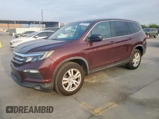 2016 Honda Pilot LX with VIN 5FNYF6H1XGB052815, listed as a Copart auction lot 51509745 with 35,343 mi miles and Clean Title. Bid and sale history available at carsss.com. Image 1.