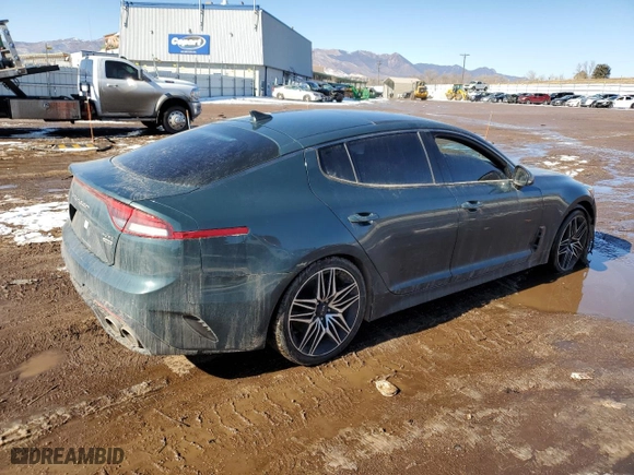 2022 Kia Stinger GT1 with VIN KNAE45LC3N6103394, listed as a Copart auction lot 42183355 with 45,427 mi miles and Salvage Title. Bid and sale history available at carsss.com. Image 3.