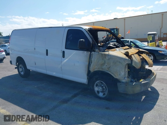 2021 Chevrolet Express Cargo with VIN 1GCWGBFP1M1267945, listed as a IAAI auction lot 38745449 with Not provided miles and . Bid and sale history available at DreamBid. Image 1.