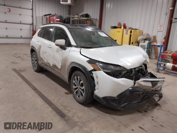 2023 Toyota Corolla Cross Hybrid S with VIN 7MUFBABG0PV004809, listed as a IAAI auction lot 41489550 with 59,172 mi miles and . Bid and sale history available at DreamBid. Image 1.