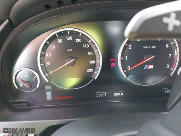 2018 BMW X5 M with VIN 5YMKT6C5XJ0Y83155, listed as a IAAI auction lot 41823075 with 55,897 mi miles. Bid and sale history available at carsss.com. Image 7.