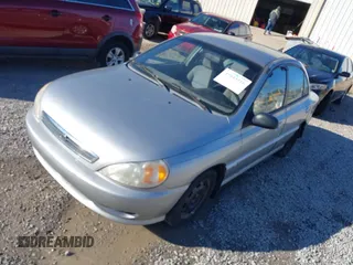 2002 Kia Rio with VIN KNADC123826198670, listed as a IAAI auction lot 41643316 with 1 mi miles. Bid and sale history available at carsss.com. Image 2.