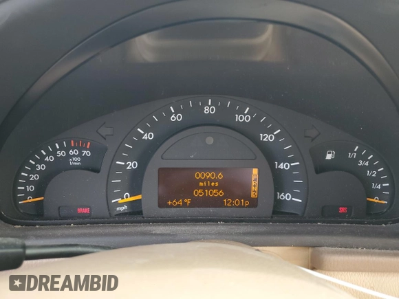 2002 Mercedes-Benz C 230/260/280/320 with VIN WDBRF61J12F284723, listed as a Copart auction lot 45220365 with 51,056 mi miles and Salvage Title. Bid and sale history available at DreamBid. Image 9.