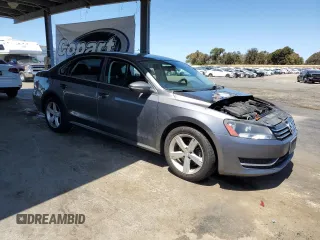 2012 Volkswagen Passat SE with VIN 1VWBP7A39CC019281, listed as a Copart auction lot 57724955 with Not provided miles and Salvage title. Bid and sale history available at DreamBid. Image 4.
