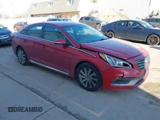 2017 Hyundai Sonata Sport with VIN 5NPE34AF4HH535628, listed as a IAAI auction lot 41721383 with 75,836 mi miles. Bid and sale history available at carsss.com. Image 1.