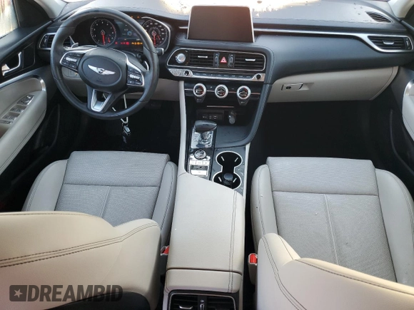 2021 Genesis G70 2.0T with VIN KMTG64LA9MU078432, listed as a Copart auction lot 73928124 with 22,301 mi miles and Non Repairable. Bid and sale history available at carsss.com. Image 8.