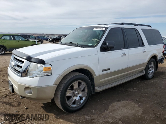 2007 Ford Expedition Max Eddie Bauer with VIN 1FMFK18577LA24715, listed as a Copart auction lot 46922925 with 142,205 mi miles and Salvage Title. Bid and sale history available at DreamBid. Image 1.