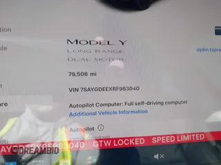 2024 Tesla Model Y Long Range with VIN 7SAYGDEEXRF983040, listed as a IAAI auction lot 41555332 with 79,506 mi miles and . Bid and sale history available at DreamBid. Image 15.