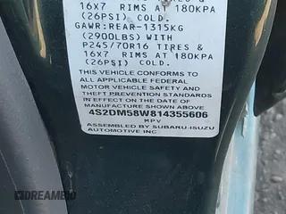2001 Isuzu Rodeo S с VIN 4S2DM58W814355606, выставлен на аукционе IAAI как лот 42187816 с пробегом 161 653 миль миль и . История ставок и продаж доступна на DreamBid. Изображение 9.