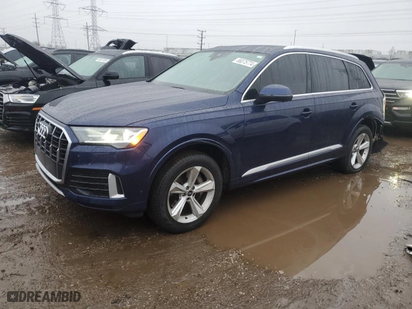2021 Audi Q7 Premium with VIN WA1AJAF70MD026781, listed as a Copart auction lot 86375774 with 92,998 mi miles and Salvage Title. Bid and sale history available at carsss.com. Image 1.