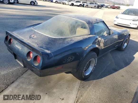 1981 Chevrolet Corvette with VIN 1G1AY8769BS420782, listed as a Copart auction lot 78029574 with 20,912 mi miles and Clean Title. Bid and sale history available at carsss.com. Image 3.