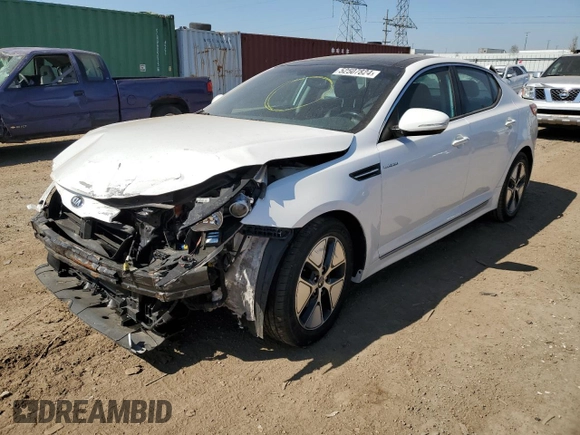 2013 Kia Optima Hybrid EX with VIN KNAGM4AD6D5039886, listed as a Copart auction lot 52507824 with 120,135 mi miles and Salvage Title. Bid and sale history available at carsss.com. Image 1.