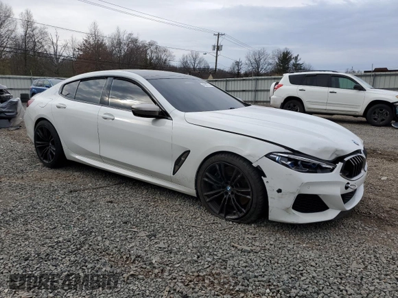 2020 BMW 8 Series M850i with VIN WBAGV8C00LCD80972, listed as a Copart auction lot 46907745 with Not provided miles and Salvage title. Bid and sale history available at DreamBid. Image 4.