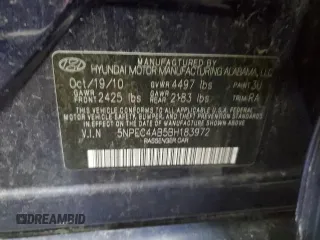 2011 Hyundai Sonata Limited with VIN 5NPEC4AB5BH183972, listed as a Copart auction lot 53787265 with 185,983 mi miles and Salvage Title. Bid and sale history available at DreamBid. Image 12.