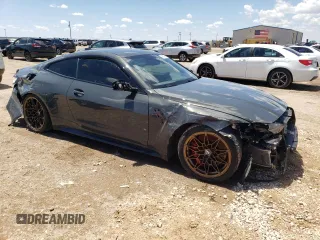 2022 BMW M4 Competition xDrive with VIN WBS43AZ0XNCJ24180, listed as a Copart auction lot 54622474 with 0 mi miles and Salvage Title. Bid and sale history available at carsss.com. Image 4.