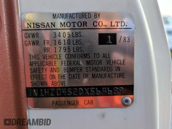 1983 Datsun 280ZX z VIN JN1HZ04S2DX564639, wystawiony jako Copart lot #75222314 z przebiegiem 75 925 mil mil oraz Szkody całkowita. Historia ofert i sprzedaży dostępna na DreamBid. Obrazek 13.