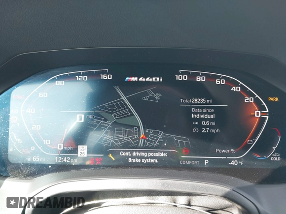 2022 BMW 4 Series M440i with VIN WBA53AT02NCJ20674, listed as a IAAI auction lot 41200398 with 28,235 mi miles and . Bid and sale history available at DreamBid. Image 7.