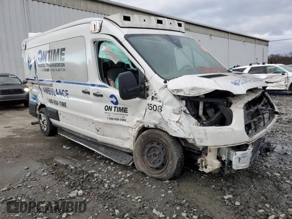 2019 Ford Transit with VIN 1FDYR2CM8KKB86523, listed as a Copart auction lot 80925903 with Not Provided miles and Salvage Title. Bid and sale history available at DreamBid. Image 4.
