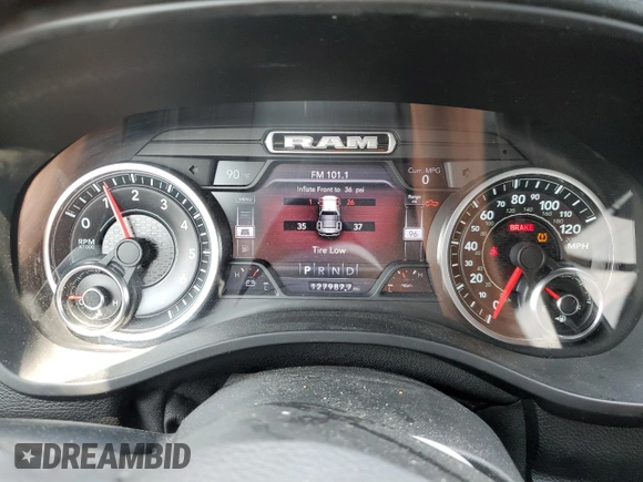 2019 Ram 1500 Big Horn with VIN 1C6SRFFT1KN686081, listed as a Copart auction lot 59565525 with 127,987 mi miles and Salvage title. Bid and sale history available at DreamBid. Image 9.