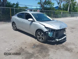 2021 Nissan Sentra SV with VIN 3N1AB8CV9MY261758, listed as a IAAI auction lot 39798014 with 43,035 mi miles and . Bid and sale history available at DreamBid. Image 1.