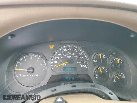 2003 Chevrolet TrailBlazer LT with VIN 1GNDS13S432275286, listed as a Copart auction lot 49409704 with 23,445 mi miles and Salvage Title. Bid and sale history available at DreamBid. Image 9.