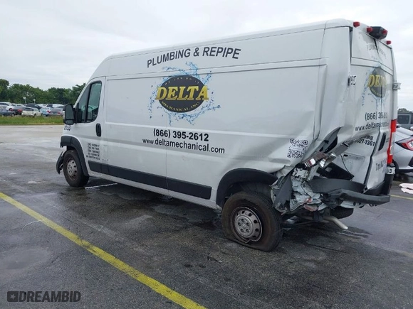 2023 Ram ProMaster Cargo Van with VIN 3C6LRVDG2PE578553, listed as a IAAI auction lot 41353448 with 29,380 mi miles. Bid and sale history available at carsss.com. Image 3.