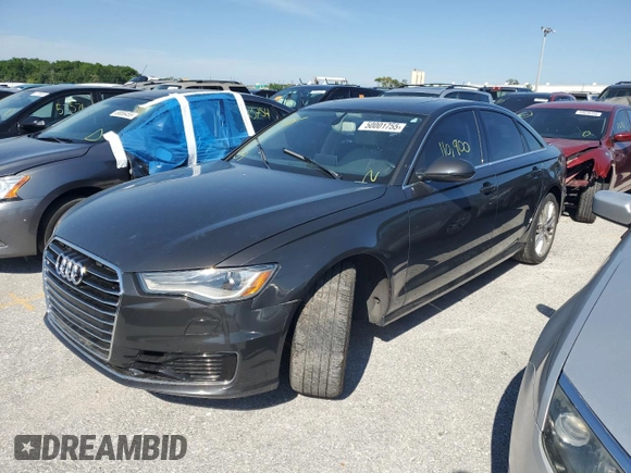 2016 Audi A6 2.0T Premium with VIN WAUCFAFC6GN116204, listed as a Copart auction lot 50001755 with 110,900 mi miles and Clean Title. Bid and sale history available at carsss.com. Image 1.
