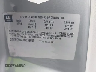 2008 Buick LaCrosse CX z VIN 2G4WC582681203653, wystawiony jako IAAI lot #42398169 z przebiegiem 73 412 mil mil oraz . Historia ofert i sprzedaży dostępna na DreamBid. Obrazek 9.