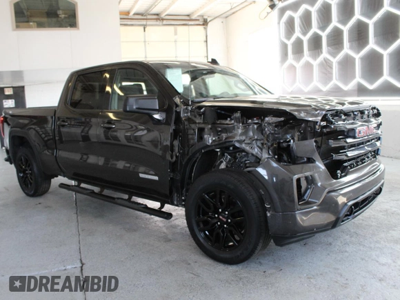 2021 GMC Sierra 1500 Elevation z VIN 1GTU9CET5MZ329337, wystawiony jako Copart lot #55118785 z przebiegiem 82 560 mil mil oraz Szkoda całkowita • Salvage title. Historia ofert i sprzedaży dostępna na DreamBid. Obrazek 1.