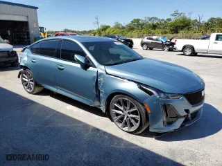 2024 Cadillac CT5-V with VIN 1G6DR5RW6R0129923, listed as a Copart auction lot 49929095 with 5,306 mi miles and Salvage Title. Bid and sale history available at carsss.com. Image 4.
