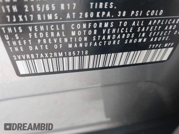 2024 Volkswagen Tiguan S with VIN 3VVRB7AX2RM185718, listed as a IAAI auction lot 42303387 with 30,761 mi miles and . Bid and sale history available at DreamBid. Image 9.