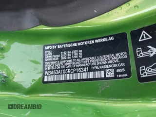 2024 BMW 4 Series M440i xDrive с VIN WBA63AT05RCP16341, выставлен на аукционе IAAI как лот 41019747 с пробегом Не указан миль и . История ставок и продаж доступна на DreamBid. Изображение 9.