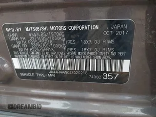 2018 Mitsubishi Outlander SEL z VIN JA4AR4AWXJZ020218, wystawiony jako IAAI lot #41705379 z przebiegiem 113 207 mil mil oraz . Historia ofert i sprzedaży dostępna na DreamBid. Obrazek 9.