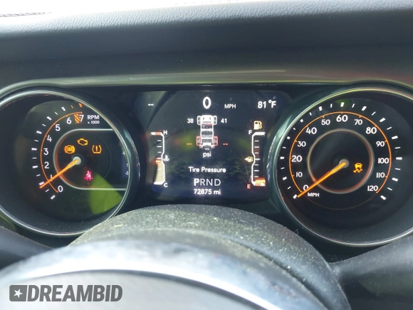2018 Jeep Wrangler Unlimited Sahara z VIN 1C4HJXEG3JW175226, wystawiony jako IAAI lot #42307456 z przebiegiem 72 875 mil mil oraz . Historia ofert i sprzedaży dostępna na DreamBid. Obrazek 7.