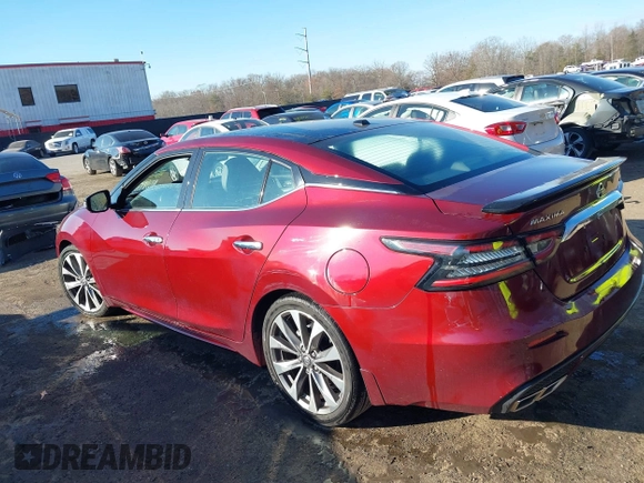 2020 Nissan Maxima Platinum with VIN 1N4AA6FV1LC377694, listed as a IAAI auction lot 40997776 with 14,321 mi miles and . Bid and sale history available at DreamBid. Image 3.