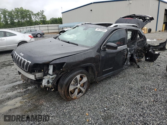 2019 Jeep Cherokee Limited with VIN 1C4PJLDX1KD143488, listed as a Copart auction lot 56759085 with 70,395 mi miles and Salvage title. Bid and sale history available at DreamBid. Image 1.