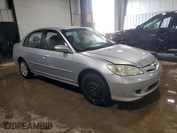 2005 Honda Civic LX with VIN 2HGES165X5H618584, listed as a Copart auction lot 48511425 with 209,342 mi miles and Salvage Title. Bid and sale history available at DreamBid. Image 4.