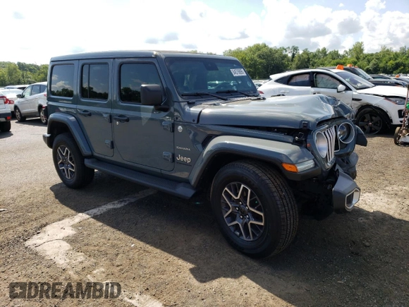 2024 Jeep Wrangler Sahara with VIN 1C4PJXEGXRW269062, listed as a Copart auction lot 64576895 with 2,159 mi miles and Salvage title. Bid and sale history available at DreamBid. Image 4.