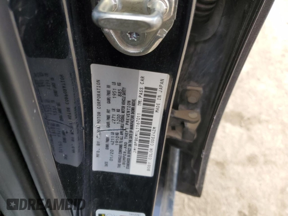 2020 Mazda 3 Premium with VIN JM1BPBEM1L1167011, listed as a Copart auction lot 43347025 with Not Provided miles and Salvage Title. Bid and sale history available at DreamBid. Image 14.
