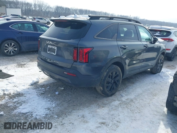 2022 Kia Sorento X-Line S with VIN 5XYRLDLC2NG157333, listed as a IAAI auction lot 41281385 with 26,914 mi miles. Bid and sale history available at carsss.com. Image 4.